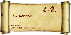 Léb Nándor névjegykártya